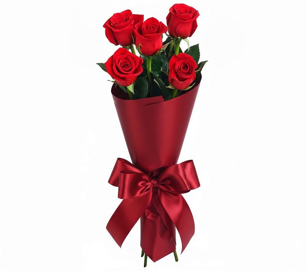 Букет 5 Красных роз Эдлесс Лав в Чкалово