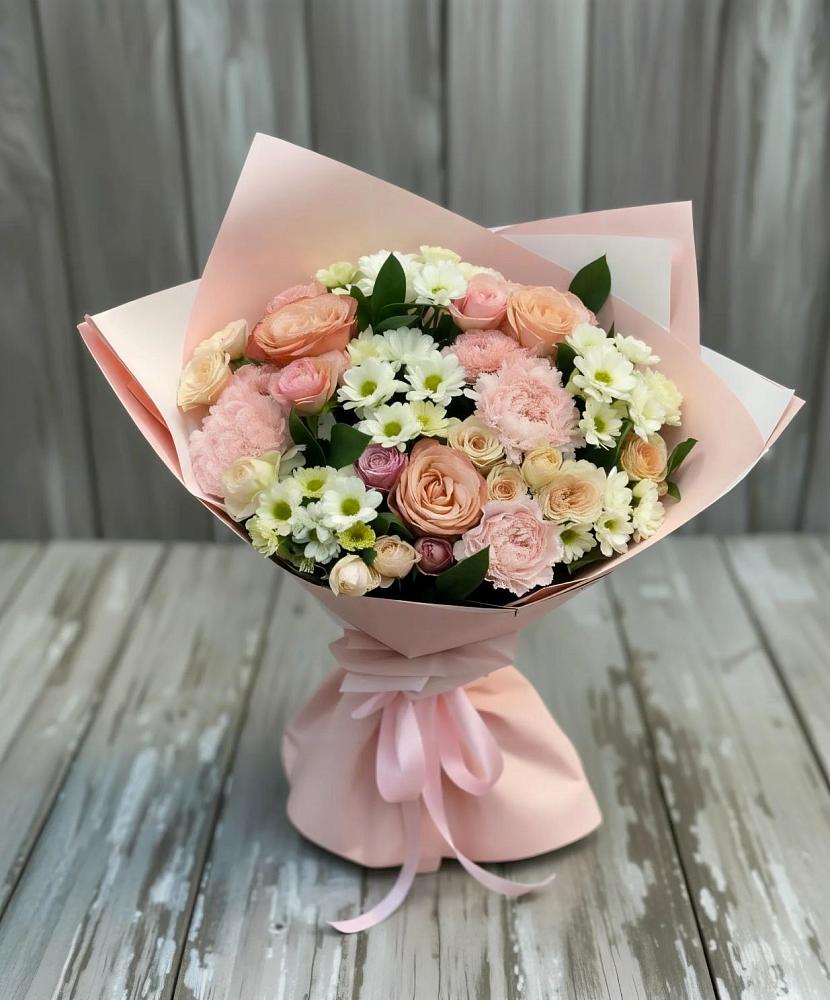 Букет цветов из: Гвоздики, Розы и Хризантемы в Чкалово