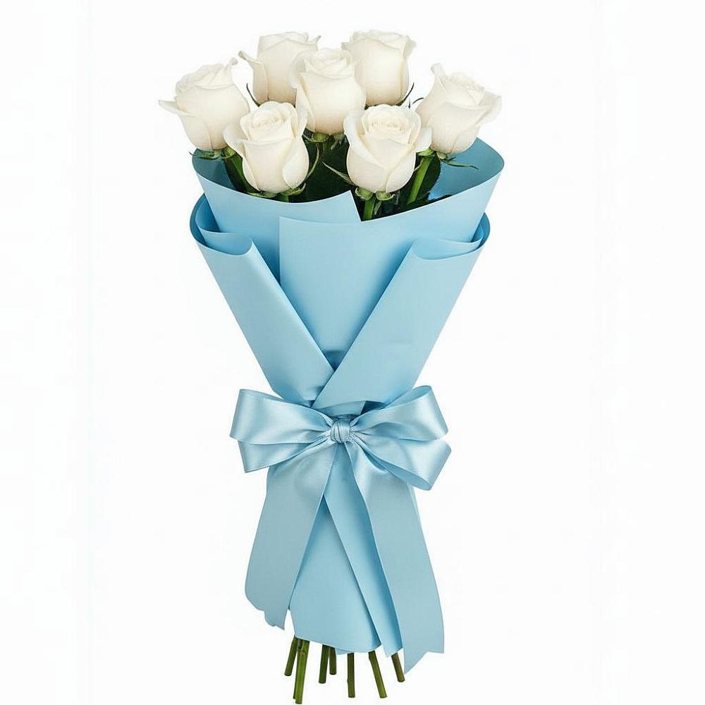Букет 7 белых роз Проуд в Чкалово