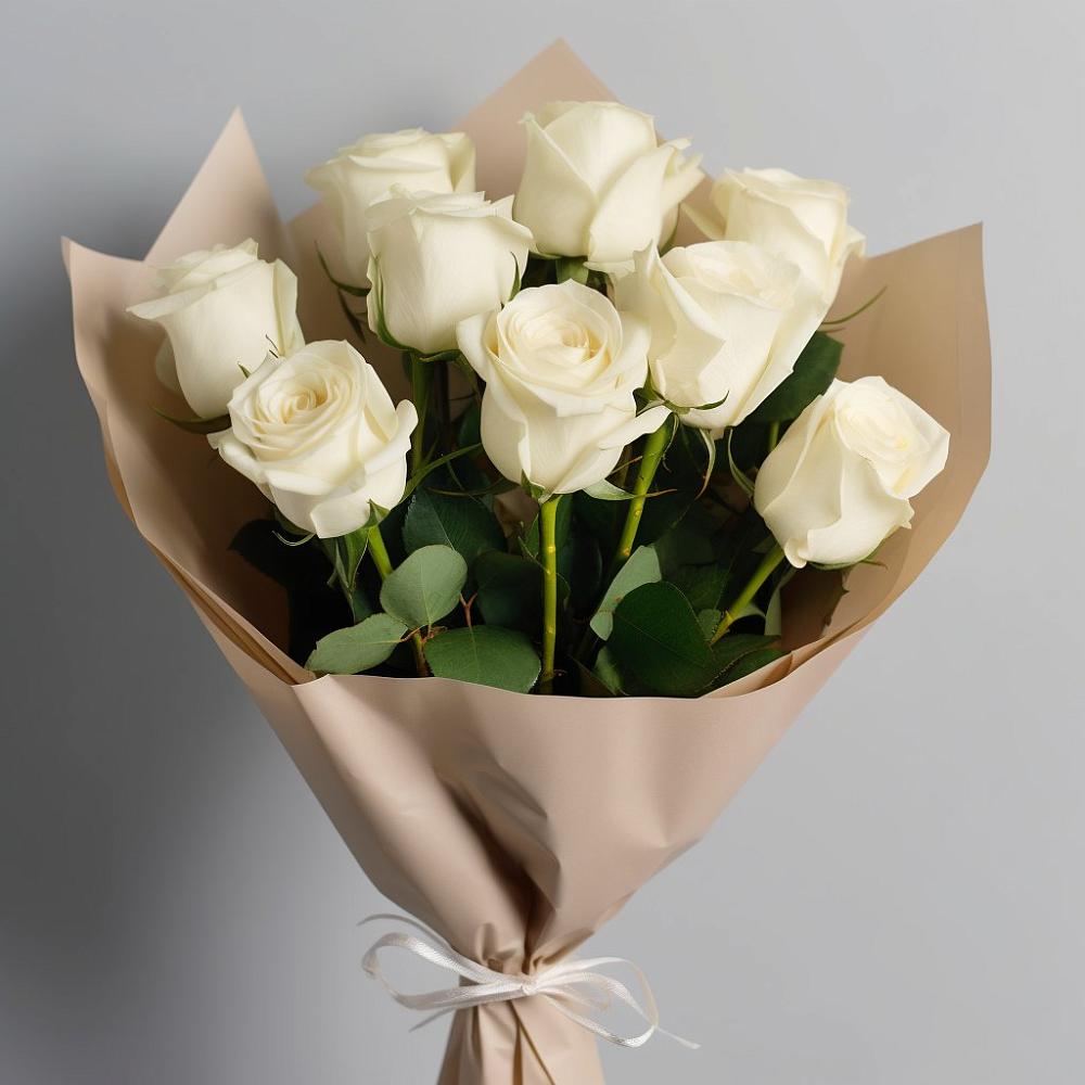 Букет 9 Белых роз Эдлесс Лав в Чкалово