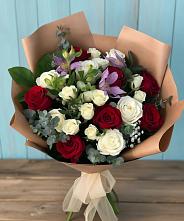 Букет цветов из:  Розы и Альстромерии #REPLACE_PRED# Чкалово