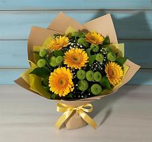 Букет цветов из:  Герберы и Хризантемы #REPLACE_PRED# Чкалово