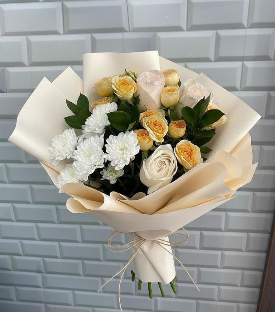 Букет цветов из: Розы и Хризантемы в Чкалово