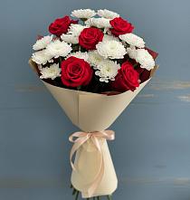 Букет цветов из:  Розы и Хризантемы в Чкалово