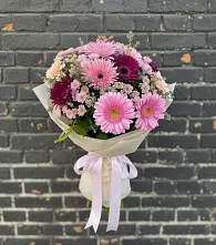 Букет цветов из:  Герберы и Хризантемы #REPLACE_PRED# Чкалово