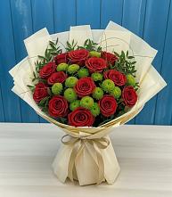Букет цветов из:  Розы и Хризантемы #REPLACE_PRED# Чкалово