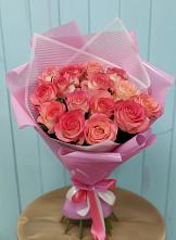 Букет 15 Розовых роз Равель #REPLACE_PRED# Чкалово